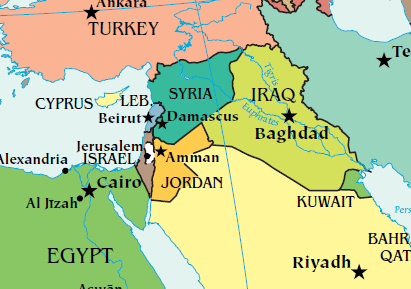 Map of Jordan