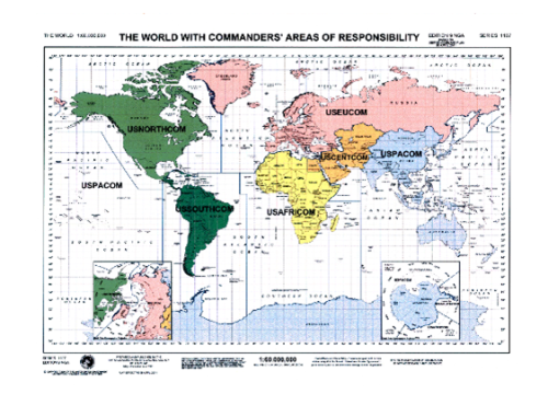 Map of Combatant Command. Source DoD 2016