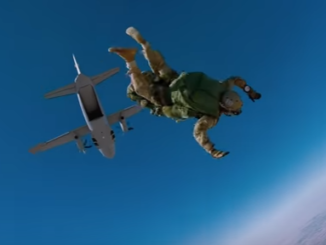 U.S. Army Soldier conducting a High Altitude Low Opening (HALO) parachute jump. (Photo from U.S. Army Recruiting video, December 19, 2016).
