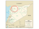 Fall of Aleppo - Map depicting location of Aleppo, Syria (red circle). (Map from CIA 2007).