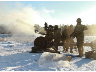 4-319th Artillery in Latvia conducting fire support training in winter of 2016 (photo Department of Defense)