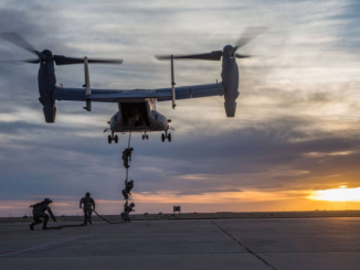 ARSOF Soldiers fastroping from a CV-22. (Photo credit USASOC 20170511)