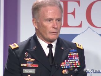General Tony Thomas spoke for over an hour before an audience at the Aspen Security Institute about the use of SOF around the world. (Image from video by Aspen Security Institute, July 21, 2017).
