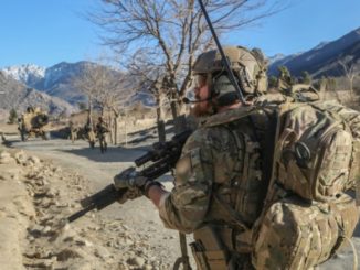 10th SFGA Soldier on patrol during a raid in Alingar district, Laghman province, Afghanistan. (Photo by SGT Connor Mendez, 10th SFG, February 17, 2018).