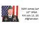 SGM James Sartor - KIA Afghanistan - 10th Special Forces Group