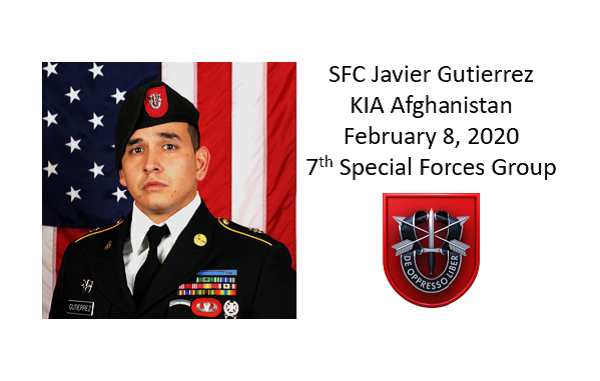 SFC Javier Gutierrez, 7th Special Forces Group, KIA Afghanistan, Feb 8, 2020