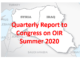 Quarterly Report to Congress OIR Summer 2020