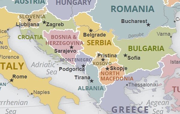 Map of Western Balkans CIA