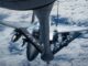 KC-135 refuels F-15E over Eastern Europe