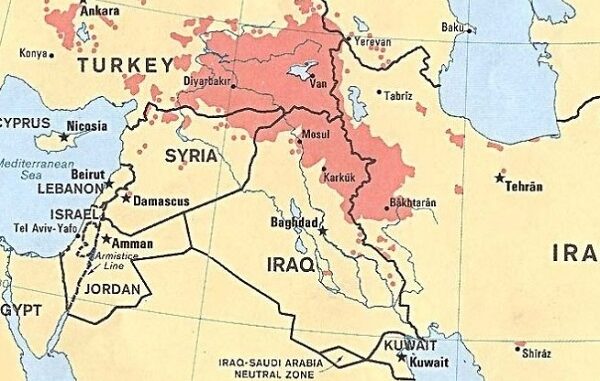 Map of Kurdistan CIA 1986