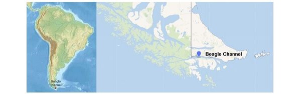 Map Beagle Channel South America