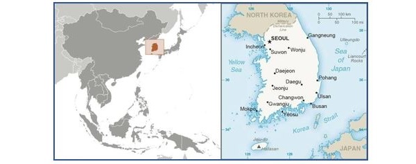 Map South Korea