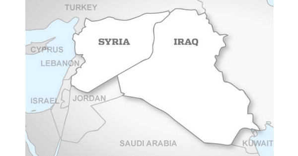 Map of Syria and Iraq
