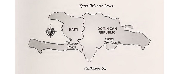 Map of Hispaniola