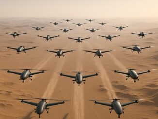 Drone Swarm Over Desert