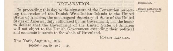 Greenland Declaration of 1916
