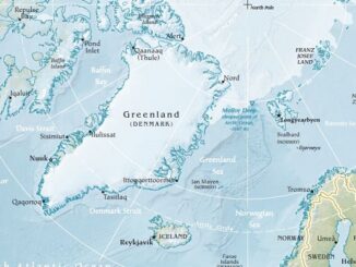 Map with Greenland and Iceland