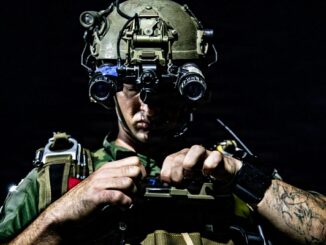 HALO Jumper Adjusts ATAK during Exercise Radiant Shield