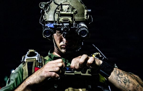 HALO Jumper Adjusts ATAK during Exercise Radiant Shield