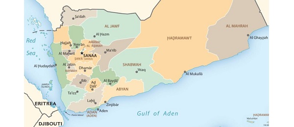 Map Yemen and Red Sea