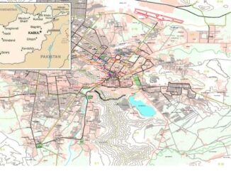 Map of Kabul, Afghanistan