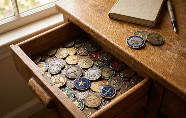 Drawer Full of Challenge Coins