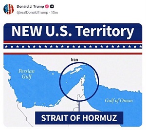 Map: Strait of Hormuz as U.S. Territory
