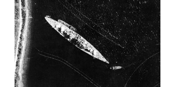 Aerial View of Tirpitz at Kaafjord, Norway