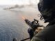 USMC UH-1Y Crew Chief Fires Minigun