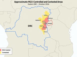 Map M23 Controlled and Contested Areas in DRC